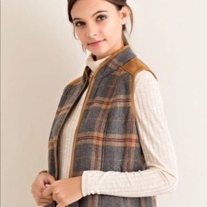 Entro Plaid Fleece Lined Vest